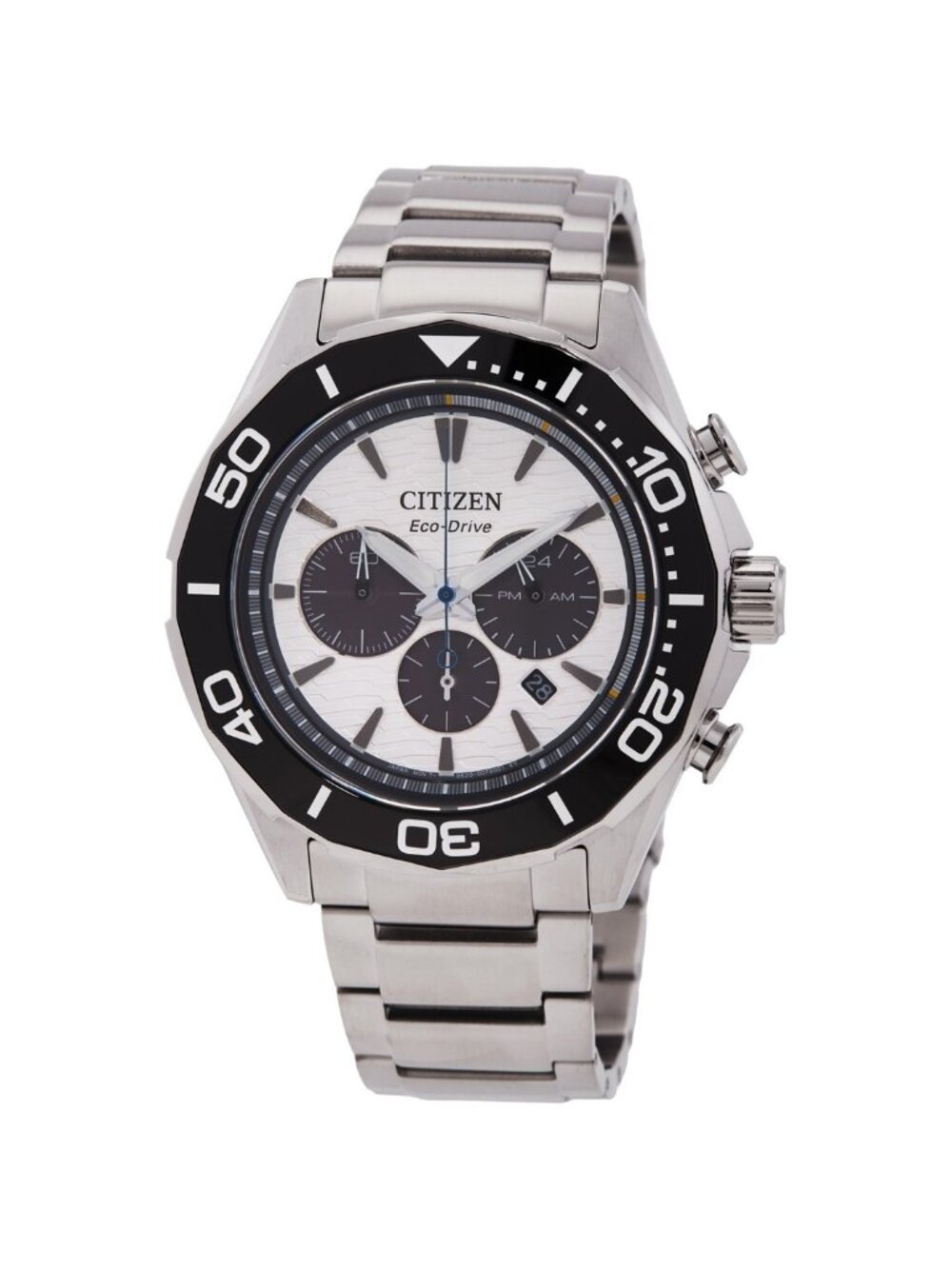 NWT Citizen Endeavor Chronograph Eco-Drive White Dial Men's Watch